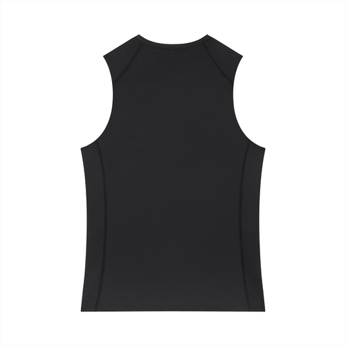 PARED Court Tank in Black — topstitched padel tank top, back view
