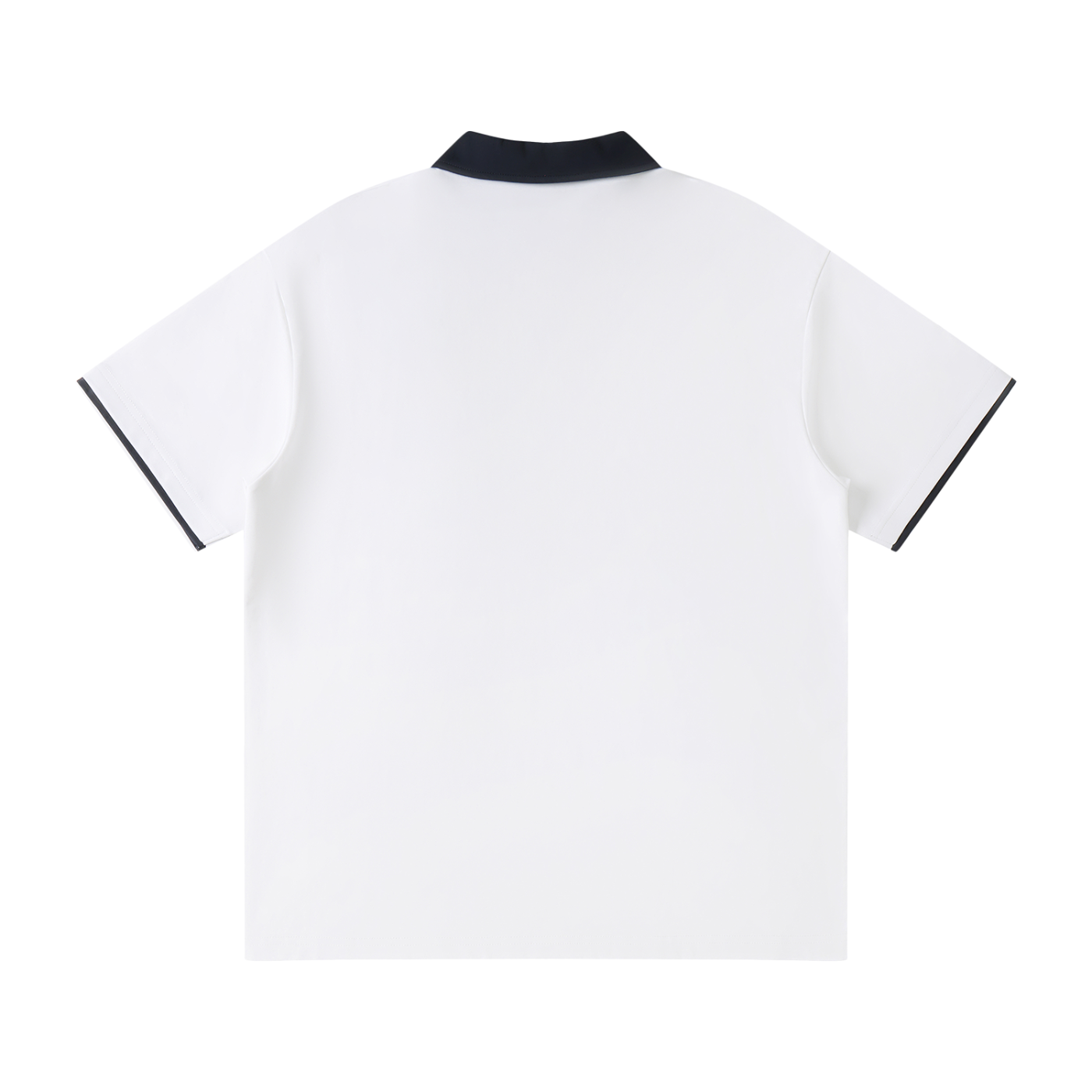 PARED Court Polo in White — back view, raglan sleeve performance polo
