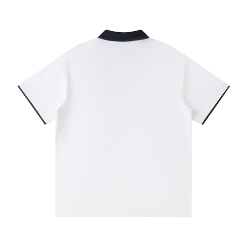 PARED Court Polo in White — back view, raglan sleeve performance polo
