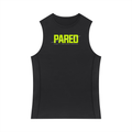 PARED Court Tank in Black — slim fit padel training tank top, front view