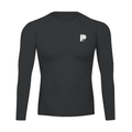 PARED Rally LS in Black — performance padel long sleeve top, front view